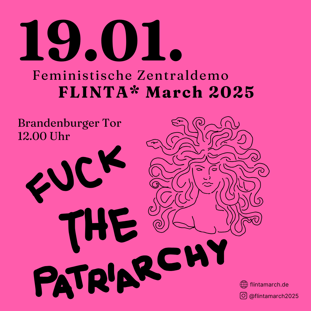 FLINTA* March 2025 – Feministische Demonstration am 19. Januar in Berlin